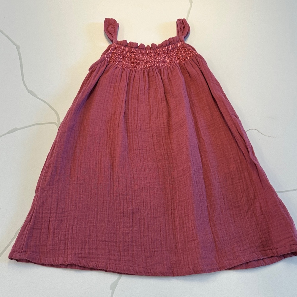 Gap baby cotton tank top dress mauve rose pink size 4